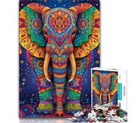 Jigsaw Puzzles for Teenagers 2000 Pieces Psychedelic Elephant,Toys Educational Games Stress Relieving Parent-child Interaction 70x100cm