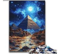 Jigsaw Puzzles for Teenagers 2000 Pieces Pyramids at Night Family Game Stress Reliever Difficult Challenge Suitable for Couples 70x100cm