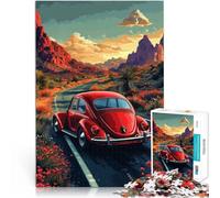 Jigsaw Puzzles for teenagers 2000 Pieces Red Beetle on Desert Road Lernspiele Geburtstagsgeschenk, Geschenke, Wandkunst70x100cm