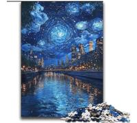 Jigsaw Puzzles for Teenagers 2000 Pieces Starry Night over The Seine River Learning Educational Toys Family Games Gifts for Friends And Family 70x100cm