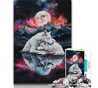 Jigsaw Puzzles for Teenagers 2000 Pieces White Wolf,Help The Brain Exercise Addictive Toys to Cultivate Patience Perfect Decoration 70x100cm