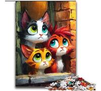 Jigsaw Puzzles for Teenagers 2000 Three Cats Stress Reliever Staycation Kill Time Perfect Decoration for Age 14+ 70x100cm