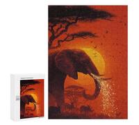 Jigsaw Puzzles for Teenagers 300 PCS African Sunset Majesty Jigsaw Puzzles for Teenagers Enhance Memory for Birthday, Chrismas Beautiful Design Game 300 PCS
