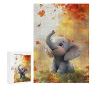 Jigsaw Puzzles for Teenagers 300 PCS Autumn Elephant Adventure Jigsaw Puzzles for Teenagers Enhance Memory for Birthday, Chrismas Beautiful Design Game 300 PCS