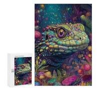 Jigsaw Puzzles for Teenagers 300 PCS Colorful Lizard in Fantasy Forest Jigsaws for Adults Puzzle Hand Speed Race for Birthday, Chrismas Challenging Game Gifts 300 PCS