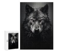 Jigsaw Puzzles for Teenagers 300 PCS Dark Wolf Portrait Jigsaw Puzzles for Teenagers Enhance Memory for Birthday, Chrismas Beautiful Design Game 300 PCS