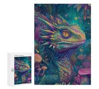 Jigsaw Puzzles for Teenagers 300 PCS Fantasy Lizard in Enchanted Forest Jigsaws for Adults Puzzle Hand Speed Race for Birthday, Chrismas Challenging Game Gifts 300 PCS