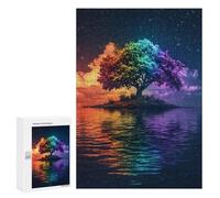 Jigsaw Puzzles for Teenagers 300 PCS Rainbow Tree Reflections Jigsaw Puzzles for Teenagers Enhance Memory for Birthday, Chrismas Beautiful Design Game 300 PCS