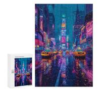 Jigsaw Puzzles for Teenagers 300 PCS Rainy City Lights-1 Jigsaw Puzzles for Teenagers Enhance Memory for Birthday, Chrismas Beautiful Design Game 300 PCS