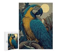 Jigsaw Puzzles for Teenagers 500 PCS Amazonian Macaw Moonlit Jungle Jigsaws for Adults Puzzle Hand Speed Race for Birthday, Chrismas Challenging Game Gifts 500 PCS