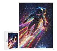 Jigsaw Puzzles for Teenagers 500 PCS Cosmic Astronaut Rainbow Trail Jigsaw Puzzles for Teenagers Enhance Memory for Birthday, Chrismas Beautiful Design Game 500 PCS