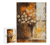 Jigsaw Puzzles for Teenagers 500 PCS Daisy Bouquet in Glass Vase Jigsaws for Adults Puzzle Hand Speed Race for Birthday, Chrismas Challenging Game Gifts 500 PCS