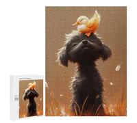 Jigsaw Puzzles for Teenagers 500 PCS Duck on Dog Head Jigsaw Puzzles for Teenagers Enhance Memory for Birthday, Chrismas Beautiful Design Game 500 PCS