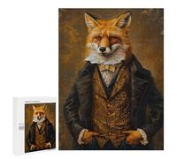 Jigsaw Puzzles for Teenagers 500 PCS Elegant Fox Gentleman Portrait Jigsaws for Adults Puzzle Hand Speed Race for Birthday, Chrismas Challenging Game Gifts 500 PCS