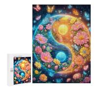 Jigsaw Puzzles for Teenagers 500 PCS Floral Yin Yang Harmony-1 Jigsaw Puzzles for Teenagers Enhance Memory for Birthday, Chrismas Beautiful Design Game 500 PCS