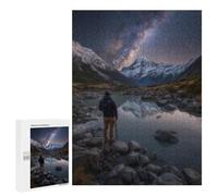 Jigsaw Puzzles for Teenagers 500 PCS Milky Way Reflections in Mountains Jigsaw Puzzles for Teenagers Enhance Memory for Birthday, Chrismas Beautiful Design Game 500 PCS