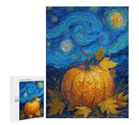 Jigsaw Puzzles for Teenagers 500 PCS Pumpkin with Autumn Leaves Jigsaws for Adults Puzzle Hand Speed Race for Birthday, Chrismas Challenging Game Gifts 500 PCS