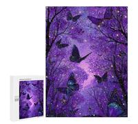 Jigsaw Puzzles for Teenagers 500 PCS Purple Butterfly Forest Jigsaws for Adults Puzzle Hand Speed Race for Birthday, Chrismas Challenging Game Gifts 500 PCS