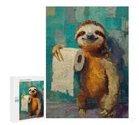 Jigsaw Puzzles for Teenagers 500 PCS Sloth Holding Toilet Paper Roll Jigsaws for Adults Puzzle Hand Speed Race for Birthday, Chrismas Challenging Game Gifts 500 PCS