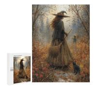 Jigsaw Puzzles for Teenagers 500 PCS Witch in Autumn Forest -1 Jigsaws for Adults Puzzle Hand Speed Race for Birthday, Chrismas Challenging Game Gifts 500 PCS