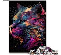 Jigsaw Puzzles for Teenagers Abstract Cat Surreal, Suitable for Ages 14 And Up Home Decor Deal As Gifts for The Whole Family (Size 50x75cm)