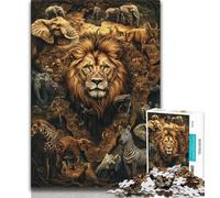 Jigsaw Puzzles for Teenagers African Animal World Puzzles for Teenagers,Educational Games Home Decoration Suitable for Desktop Decoration (size 38x26cm)