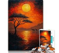 Jigsaw Puzzles for Teenagers African Animals Adult Jigsaw,Artistic Wall Decor & Birthday Gift Idea for Friends, Home Office (size 75x50cm)