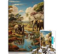 Jigsaw Puzzles for Teenagers African Animals Puzzles,Challenging Game Gifts for Is Ideal As A Gift for The Whole Family 75x50cm
