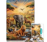 Jigsaw Puzzles for Teenagers African Animals Puzzles for Adults,Challenging Family Activity Games DIY Toy for Home Wall Decor Gifts (size 38x26cm)