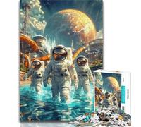 Jigsaw Puzzles for Teenagers Alien Astronaut,Brain Intelligence Challenge Addictive Toys Birthday Present,Gifts,Wall Art 75x50cm