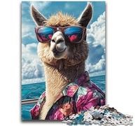 Jigsaw Puzzles for Teenagers Alpaca on Vacation Suitable for Ages 14 And Up Intellectual Toy Game Educational Game for Birthday And Christmas 26x38cm