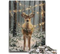 Jigsaw Puzzles for Teenagers An Elegant Deer 1000 Piece Jigsaw,Family Entertainment Toys with Matching Poster And Trivia Sheet (38x26cm)