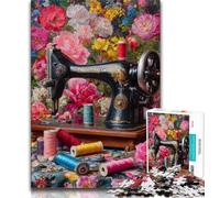 Jigsaw Puzzles for Teenagers Ancient Sewing Machine Adult Jigsaw,Artistic Wall Decor & Birthday Gift Idea for Friends, Home Office (size 38x26cm)