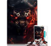 Jigsaw Puzzles for Teenagers Angry Wild Tiger Head Art 1000 Piece Puzzle,Stress Reliever Difficult Challenge Home Decoration Toys 75x50cm