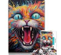 Jigsaw Puzzles for Teenagers Animal Cats Teenager Jigsaw,is Ideal As Gifts for The Whole Family Suitable for And 14 (size 38x26cm)