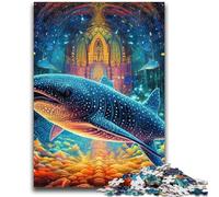 Jigsaw Puzzles for Teenagers Animal Colourful Whale Teenager Puzzles,for Educational Game Challenge Toy Deal As Gifts for The Whole Family (50x75cm)