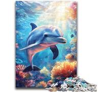 Jigsaw Puzzles for Teenagers Animal Dolphin Teenager Puzzles,for Educational Game Challenge Toy Deal As Gifts for The Whole Family (38x26cm)