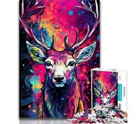 Jigsaw Puzzles for Teenagers Animal Reindeer,Help The Brain Exercise Addictive Toys to Cultivate Patience Gift For Birthdays (75x50cm)