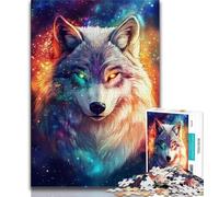Jigsaw Puzzles for Teenagers Animal Wolf 1000 Piece Puzzle,Stress Reliever Staycation Kill Time Wishlist with Santa Claus 26x38cm