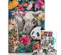 Jigsaw Puzzles for Teenagers Animal World,Help The Brain Exercise Addictive Toys to Cultivate Patience Wall Decoration (75x50cm)