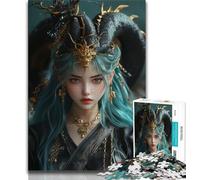 Jigsaw Puzzles for Teenagers Anime Girl And Dragon Teenager Jigsaw,Family Activity Fun at Home Activities, Birthday Present,Travel Gifts (size 75x50cm)