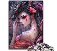 Jigsaw Puzzles for Teenagers Anime Girl Flying Dragon Teenager Puzzles,Game Toys Every Piece Is Unique - Challenging Family Fun Game (50x75cm)