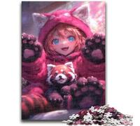 Jigsaw Puzzles for Teenagers Anime Red Panda Girl Teenager Jigsaw,Decompressing Intellectual Educational Toy Perfect Decoration (50x75cm)