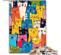 Jigsaw Puzzles for Teenagers Art Cat Family Game Stress Reliever Difficult Challenge Secret Santa Gifts (size 26x38cm)