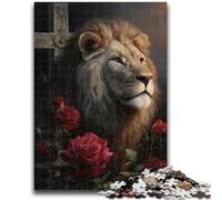 Jigsaw Puzzles for Teenagers Art Colourful Lions 1000 Piece Puzzle,Stress Reliever Staycation Kill Time Wishlist with Santa Claus (26x38cm)