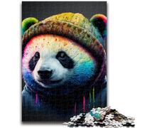 Jigsaw Puzzles for Teenagers Art Neon Panda 1000 Piece Puzzle,learning Educational for Is Ideal As A Gift for The Whole Family (50x75cm)
