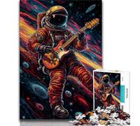 Jigsaw Puzzles for Teenagers Astro Playing Guitar Teenager Jigsaw,is Ideal As Gifts for The Whole Family Suitable for And 14 (size 75x50cm)