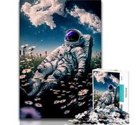 Jigsaw Puzzles for Teenagers Astronaut And Flower Teenager Jigsaw,Decompressing Intellectual Educational Toy Perfect Decoration 38x26cm