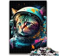 Jigsaw Puzzles for Teenagers Astronaut Cat for And from 14 Years And over Hands-on Game Christmas Game Gifts 50x75cm