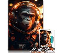 Jigsaw Puzzles for Teenagers Astronaut Monkey,Brain Intelligence Challenge Addictive Toys Birthday Present,Gifts,Wall Art 75x50cm